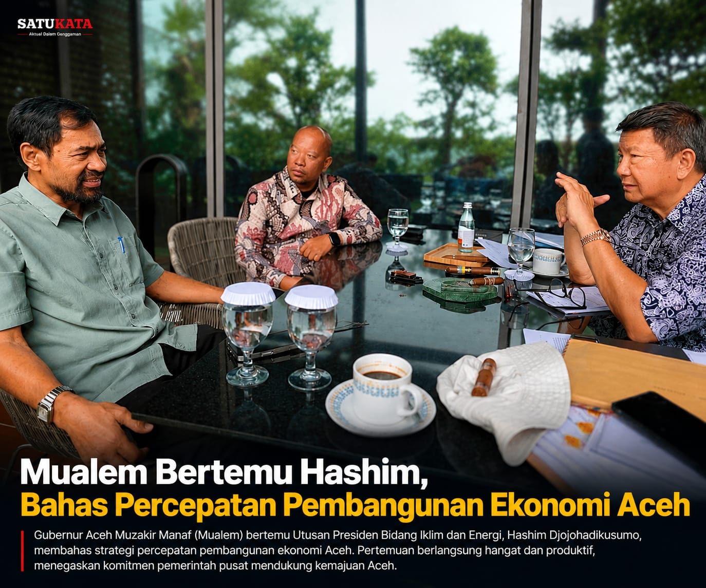 Mualem Bertemu Hashim, Bahas Percepatan Pembangunan Ekonomi Aceh