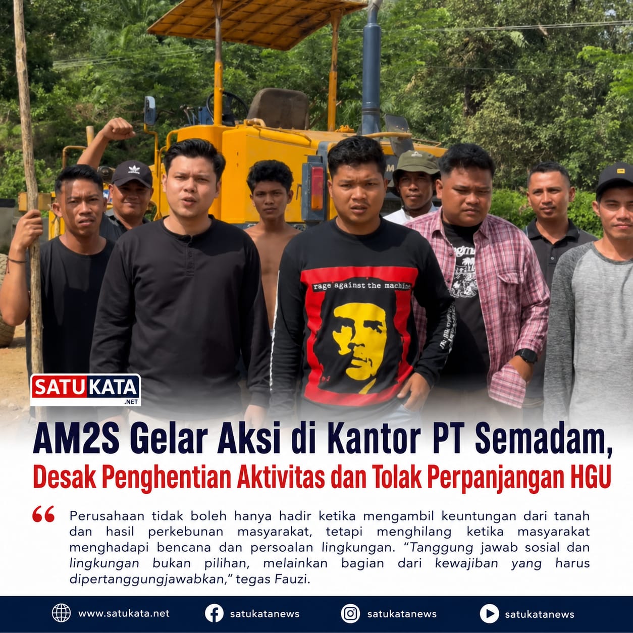 AM2S Gelar Aksi di Kantor PT Semadam, Desak Penghentian Aktivitas dan Tolak Perpanjangan HGU